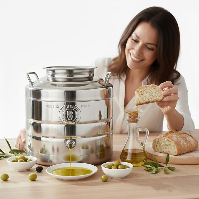 citerne bidon en inox alimentaire pour conservation d'huile d'olive, 30L