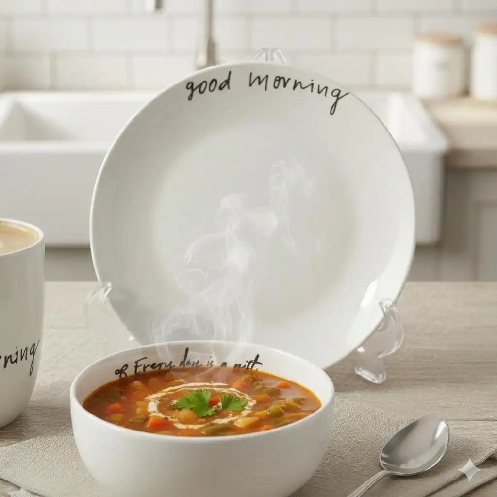 Set a soupe ou petit dej– 1 Bol 13 cm & Assiette 19cm en Céramique – Collection Ayahome