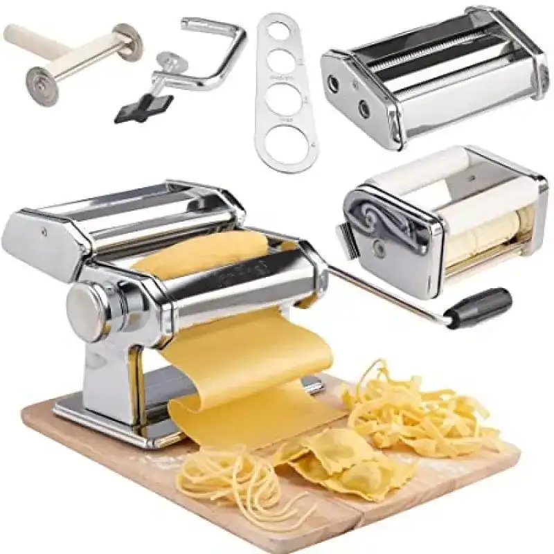 Machine à Pâtes Artisanale "Pasta Master" – Laminoir et Découpe en inox premier choix 4 Ttranchoirs – Collection Ayahome