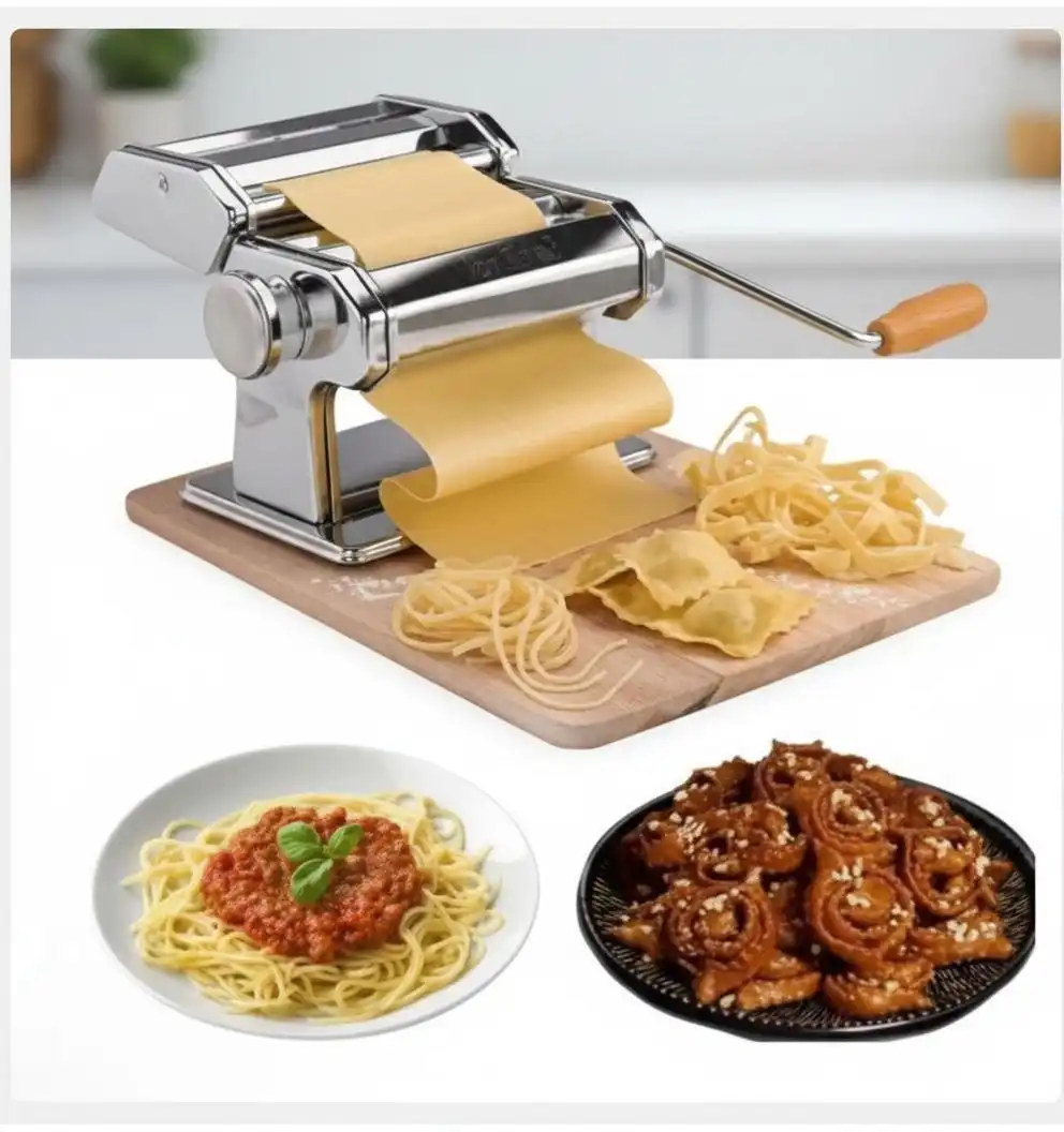 Machine à Pâtes Artisanale "Pasta Master" – Laminoir et Découpe en inox premier choix 4 Ttranchoirs – Collection Ayahome