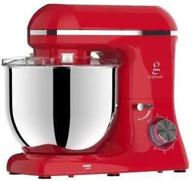 Génial Robot pétrin multifonctions-2000W, 6 vitesses ,Bol en inox 6L - Rouge
