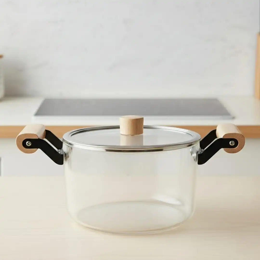 Marmite en Verre-resistante à la chaleur-compatible tous feux -soupière -grande capacité -3,5L