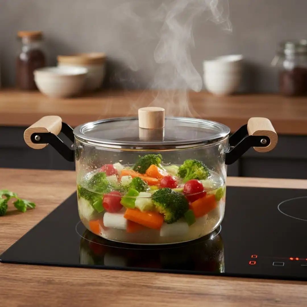 Marmite en Verre-resistante à la chaleur-compatible tous feux -soupière -grande capacité -3,5L