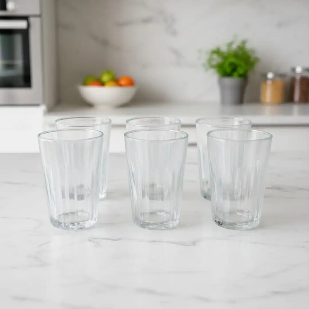 Set de 6 Verres à eau ou jus-simple -résistant -compatible lave vaisselle