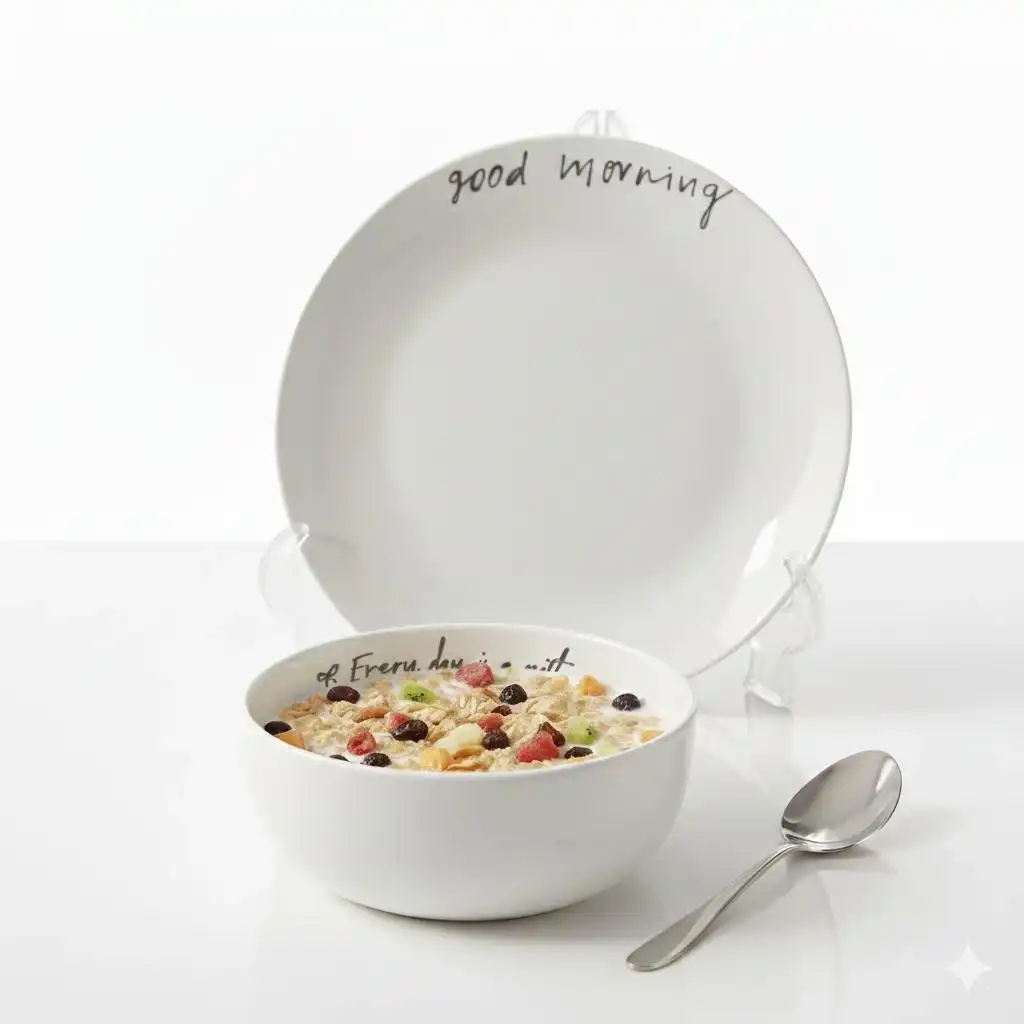 Set a soupe ou petit dej– 1 Bol 13 cm & Assiette 19cm en Céramique – Collection Ayahome