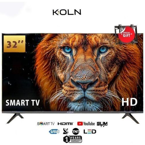 K:OLN Téléviseur Intelligent 32" HD avec Récepteur Intégré + TNT + HDMI + USB + Support Mural
