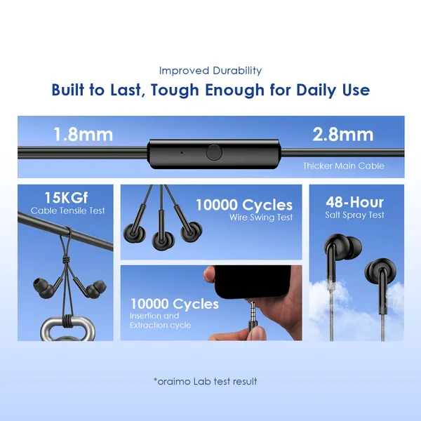 oraimo CONCH 2 Neo Écouteurs Filaires Intra-Auriculaires 3,5 mm