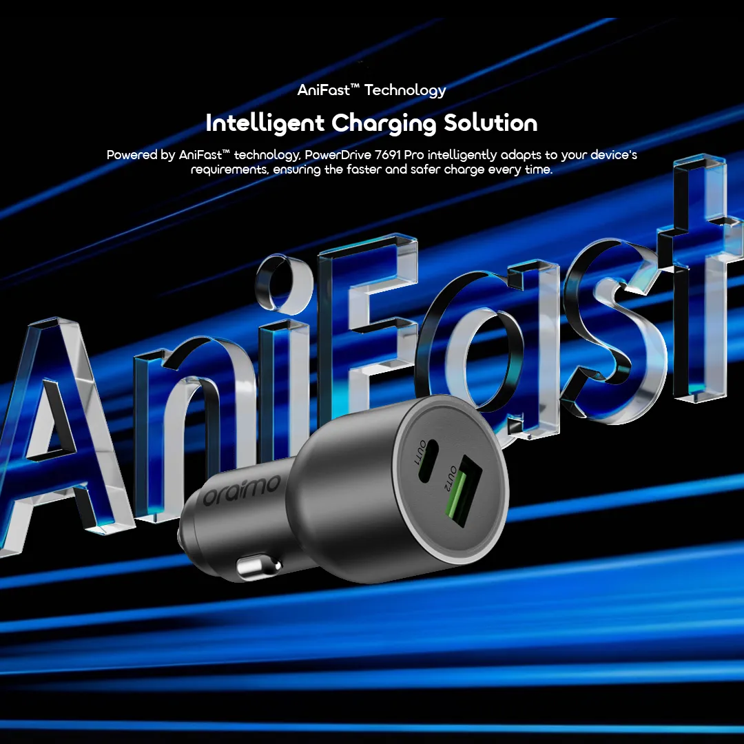 oraimo PowerDrive 7691 Pro 69W Dual Super Car Charger