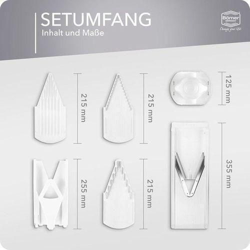 V-Slicer Plus Mandoline, TrendLine Mandoline Starter Set- Trancheuse à légumes (V-Slicer) - Set de trancheuses de cuisine- mandoline V3 TrendLine Börner