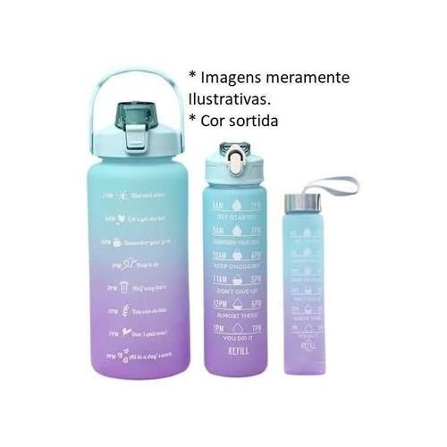 3 Bouteille d'eau de sport avec paille, 2000 ml + 700 ml + 300 ml