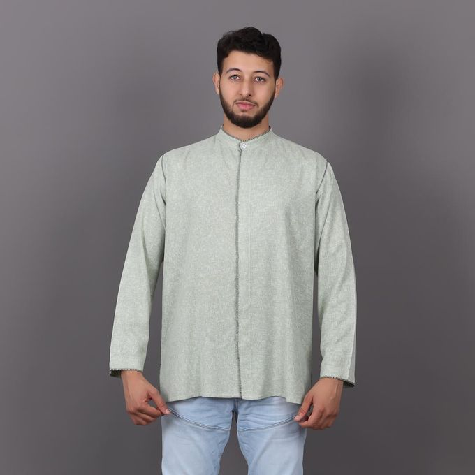 Jabador Maroc Tunique en Lin Randa à la main - vert pistache