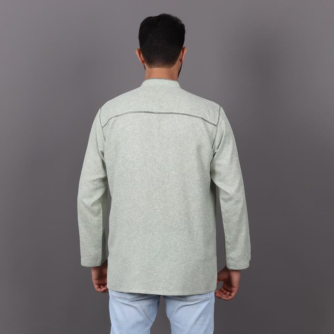 Jabador Maroc Tunique en Lin Randa à la main - vert pistache