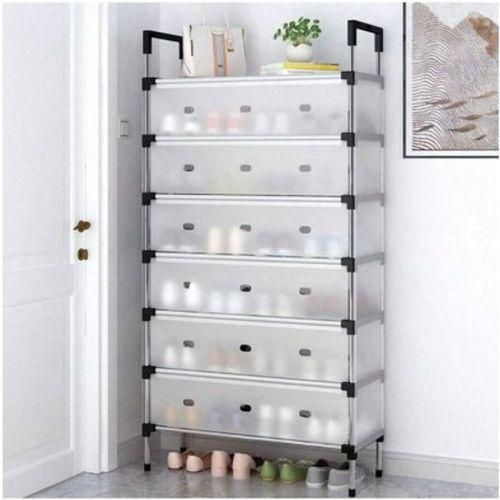Armoire à chaussures épaisse pour maisons et dortoirs à 7 couches,Rangement de chaussures multi-niveaux résistant à la poussière et durable avec un grand capacité