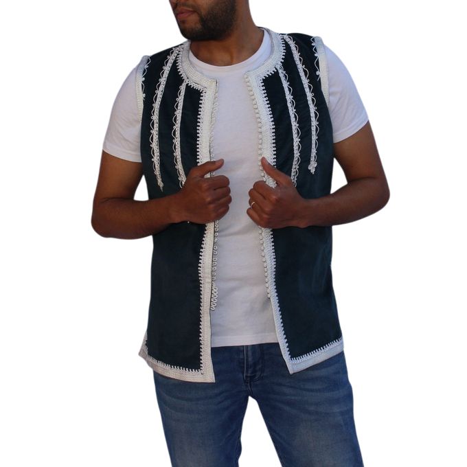 Jabador Maroc Jillet velours - bleu turquoise.