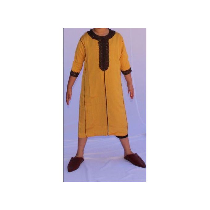 Jabador Maroc Caftan petit khalil garçon - moutarde