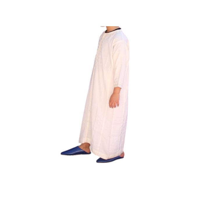 Jabador Maroc Caftan petit khalil garçon - Blanc Cassé