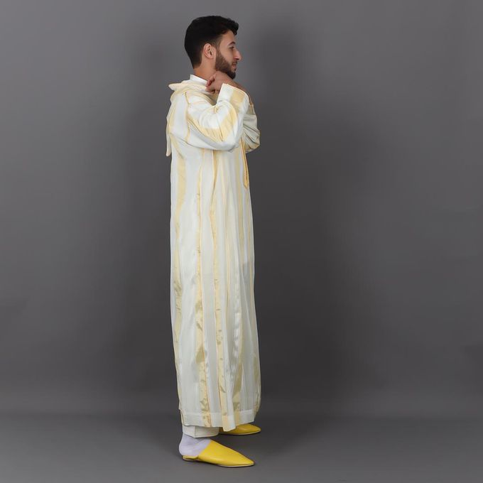Jabador Maroc Djellaba chaara a la main haute couture - Doré