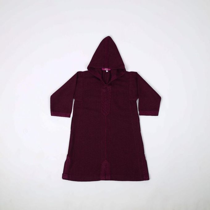 Jabador Maroc Djellaba Flanelle Garçon haute qualité - Grenat