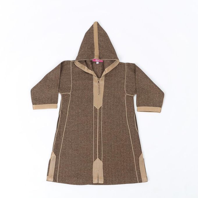 Jabador Maroc Djellaba Flanelle Garçon haute qualité - Tabac