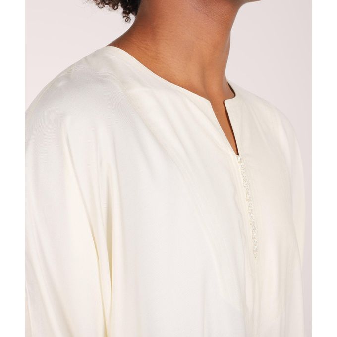 Jabador Maroc Gandoura simple100/100 coton qualité supérieure -blanc cassé