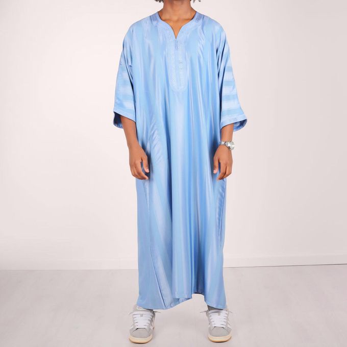 Jabador Maroc Gandoura Jawhara homme/ Blanc Ciel