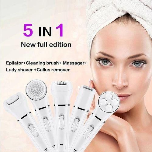 Kemei Épilateur électrique 5 in 1 pour le corps et le visage, La Tondeuse Électrique 5-en-1 Rechargeable pour des Styles Polyvalents