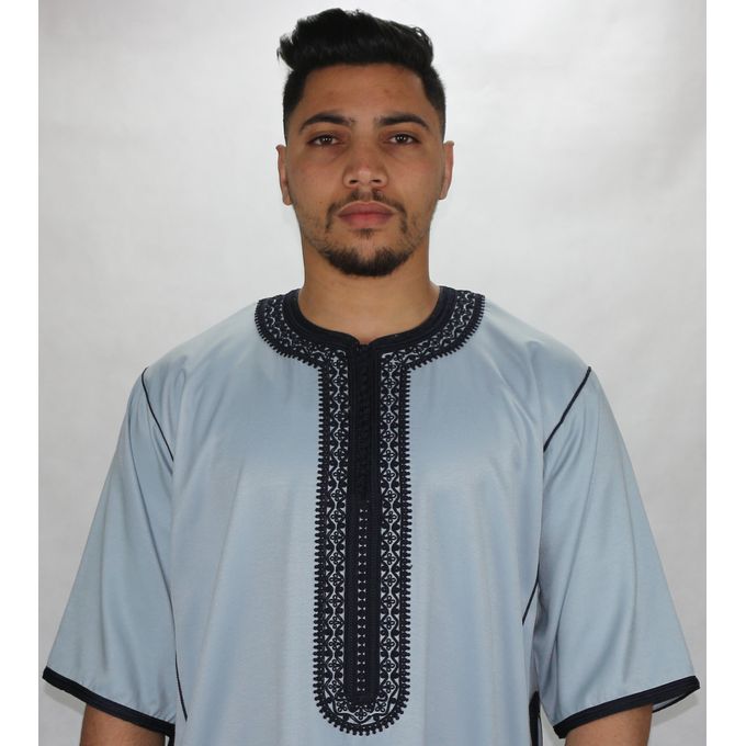 Jabador Maroc Caftan Anbar haute qualité Homme - Gris