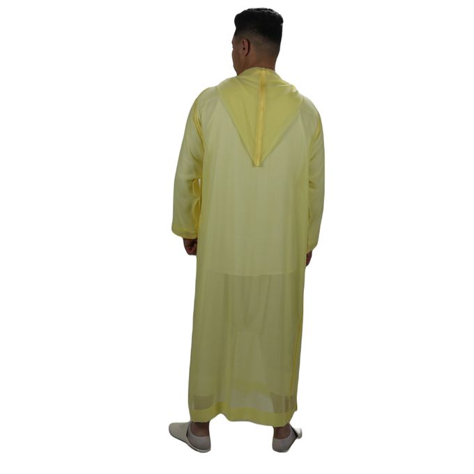 Jabador Maroc Djellaba soussdi a la main haute couture - jaune.
