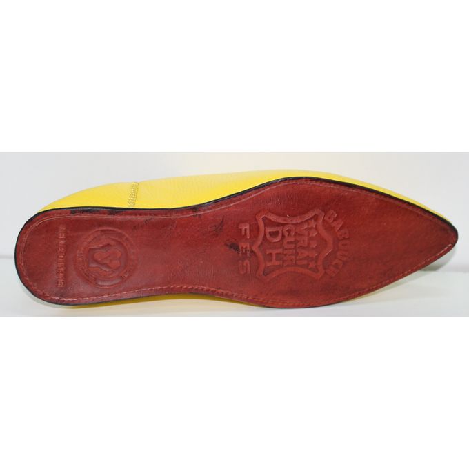 Jabador Maroc Babouche ROYALE 100/100cuir - jaune