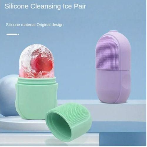 2 pcs Rouleau de glace pour le visage, éclaircit la peau, moule à glace réutilisable pour le visage, glace pour le visage pour raffermir la peau, support à glace en silicone