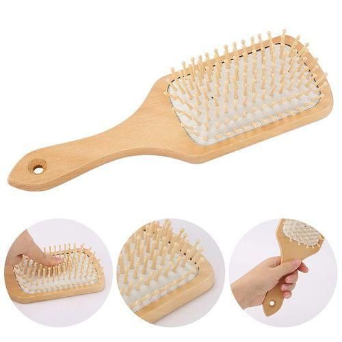brosse à cheveux en bois pour cheveux longs, courts, bouclés, épais et fins pour filles