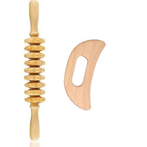 Outils de massage thérapeutique en bois, kit d'outils de sculpture corporelle, rouleau de massage en bois pour détendre les muscles