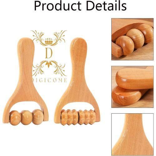 Lot de 2 rouleaux de massage en bois pour les mains, massage musculaire, outils de massage en bois, auto-massage, taille, cuisse, dos