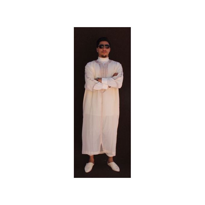 Jabador Maroc Gandoura soussdi a la main haute couture/beige..