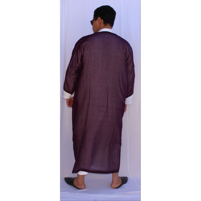 Jabador Maroc Gandoura soussdi a la main haute couture- mauve