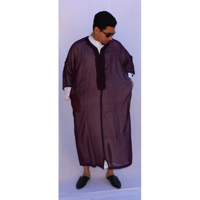 Jabador Maroc Gandoura soussdi a la main haute couture- mauve