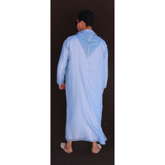 Jabador Maroc Djellaba شعرة a la main haute couture - bleu Ciel