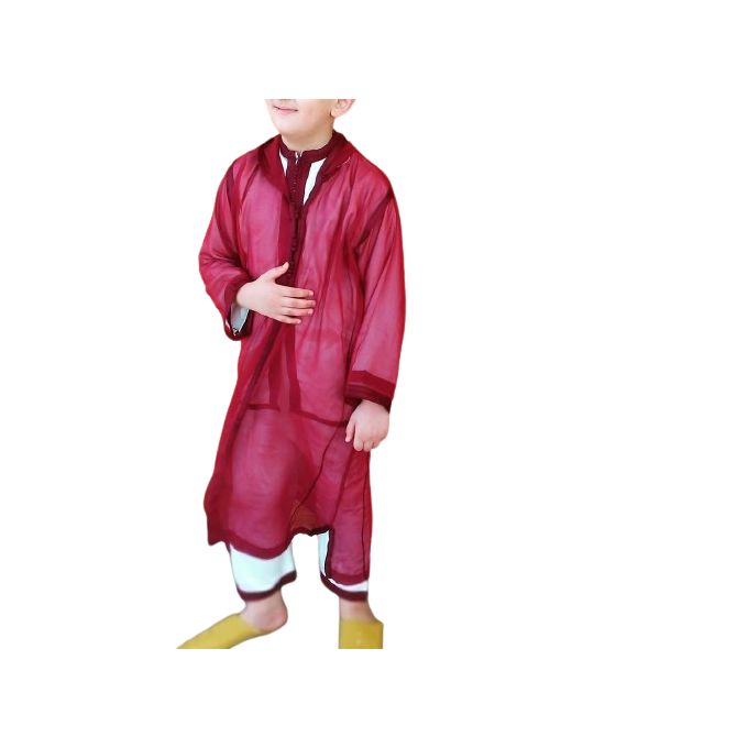 Jabador Maroc Jellaba soussdi garçon - bordeaux