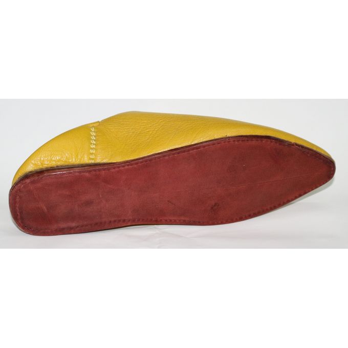 Jabador Maroc Babouche LUXE 100/100 cuir garçon - jaune