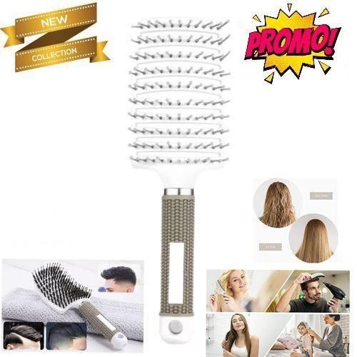 Brosse à cheveux démêlante en nylon pour démêler facilement les cheveux bouclés, brosse magique démêlante, incurvée et ventilée pour démêler les cheveux humides ou secs ( 1 pièce)