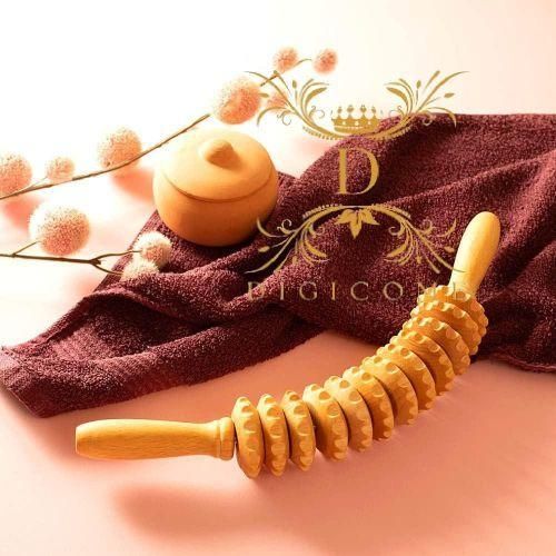 Rouleau de massage incurvé en bois - Rouleau de massage en bois de 15,6 pouces pour le corps