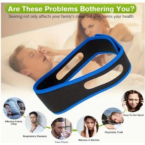 Une sangle à menton conçue pour prévenir les ronflements, une sangle anti-ronflements et un soutien à la mâchoire
