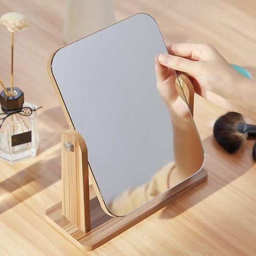 Miroir de Maquillage rectangulaire en bois miroir de bureau rotatif Miroir de table