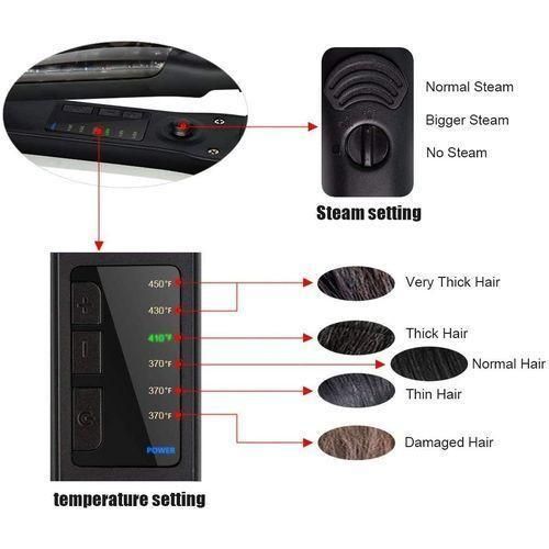 Healthy And Silky Lisseur vapeur cheveux professionnel en céramique vapeur huile Steampod redressant fer à friser pour femmes