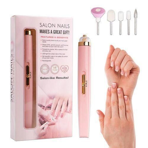 5 en 1, Kit Manucure et Pédicure, Charge USB, Ponceuse à Ongles Électrique, LED