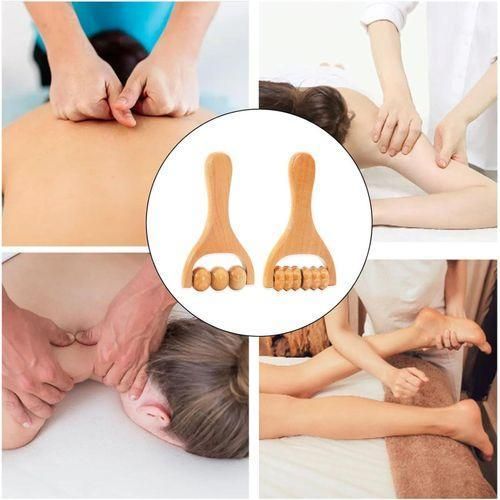 Lot de 2 rouleaux de massage en bois pour les mains,