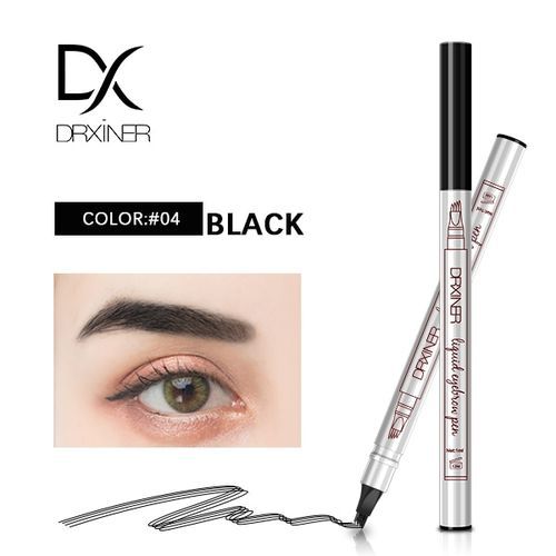 Crayon à Sourcils Noir 4-tête de Précision Imperméable Longue Durée