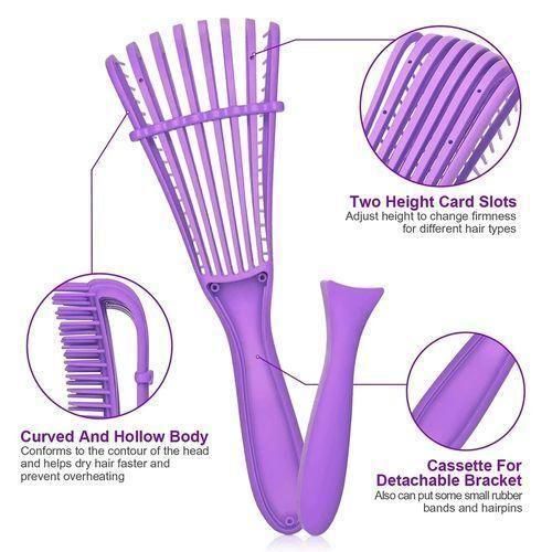 Brosse démêlante Octopus Brush Pour Cheveux Bouclés En Silicone à 8 bras Unisex