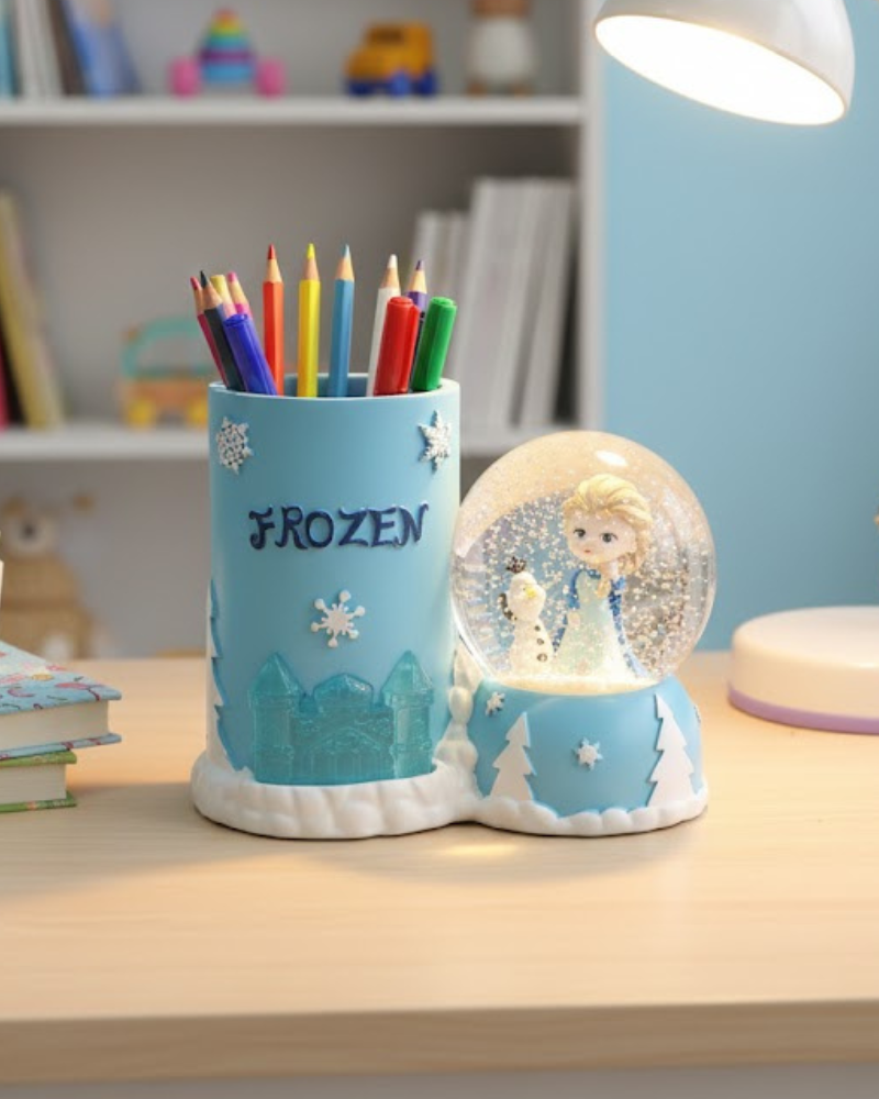 Organisateur de Bureau "La Reine des Neiges" avec Boule à Neige