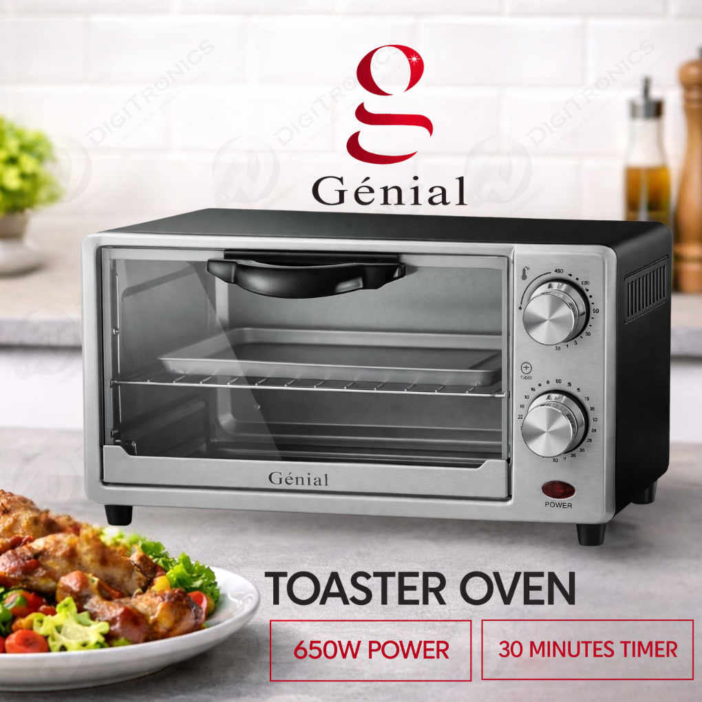 Genial Mini Four Électrique 9L, 650W, Minuterie 30 min, GEO1012SS
